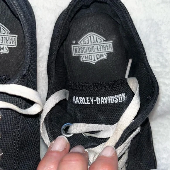 Harley-Davidson Black and White Sneakers sz 9 - Picture 3 of 8